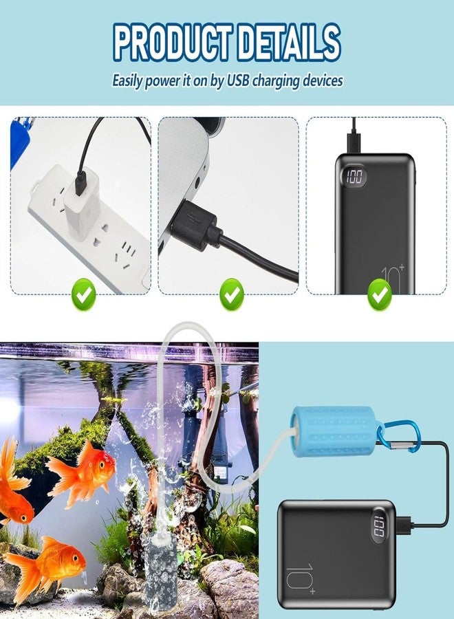 VAYINATO® Mini USB Powered Compact Portable Silent Airpump with Airtube and Airstone for Aquarium Fish Tank, Outdoor Fishing (Multi Colour) by Petzlifeworld - Image 5